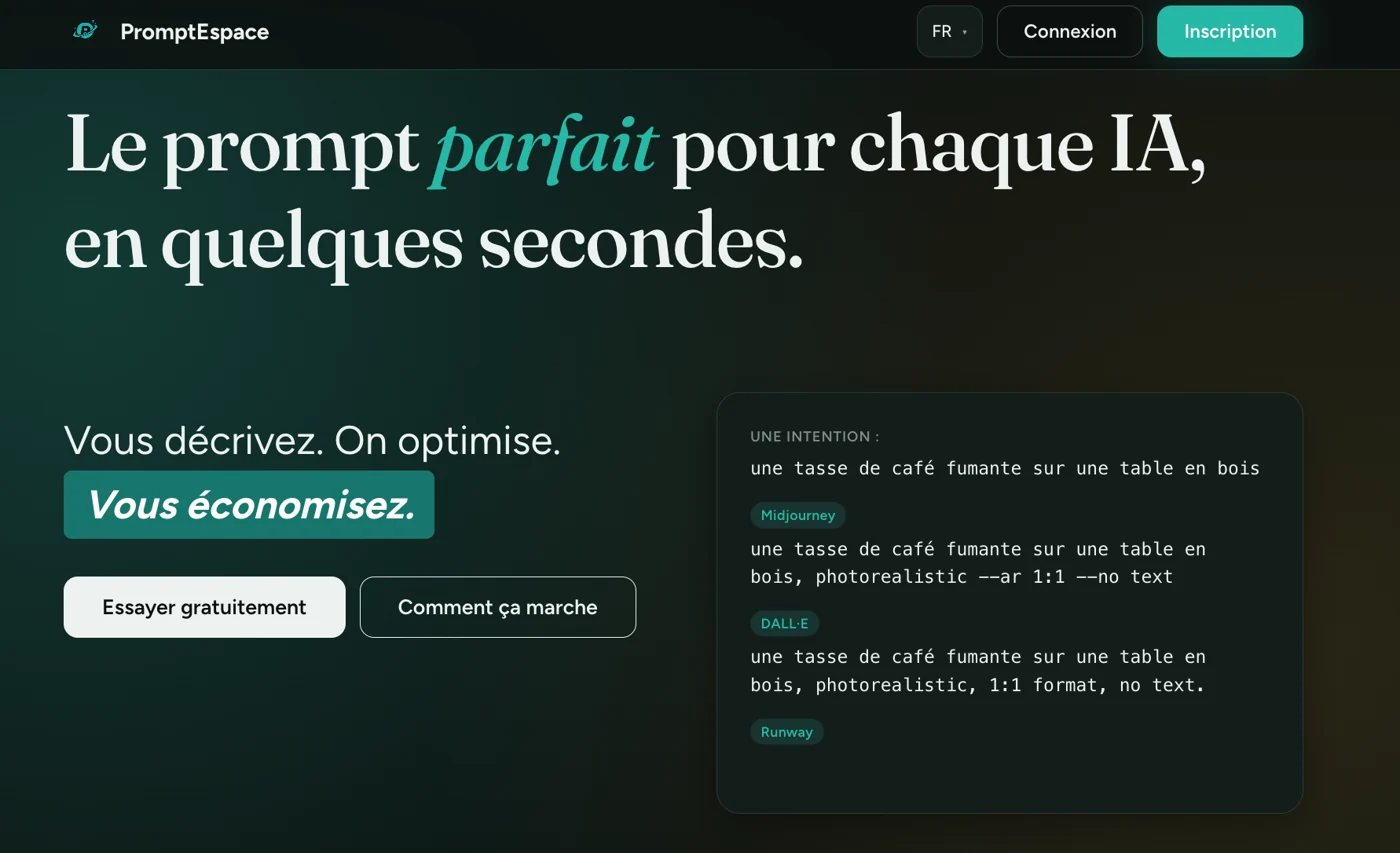 Visuel officiel de Promptespace